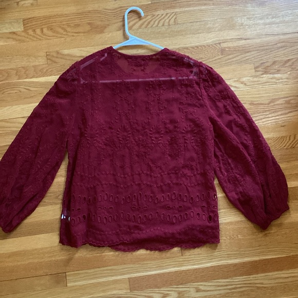 J.Crew peasant lace embroidered blouse - Picture 7 of 7